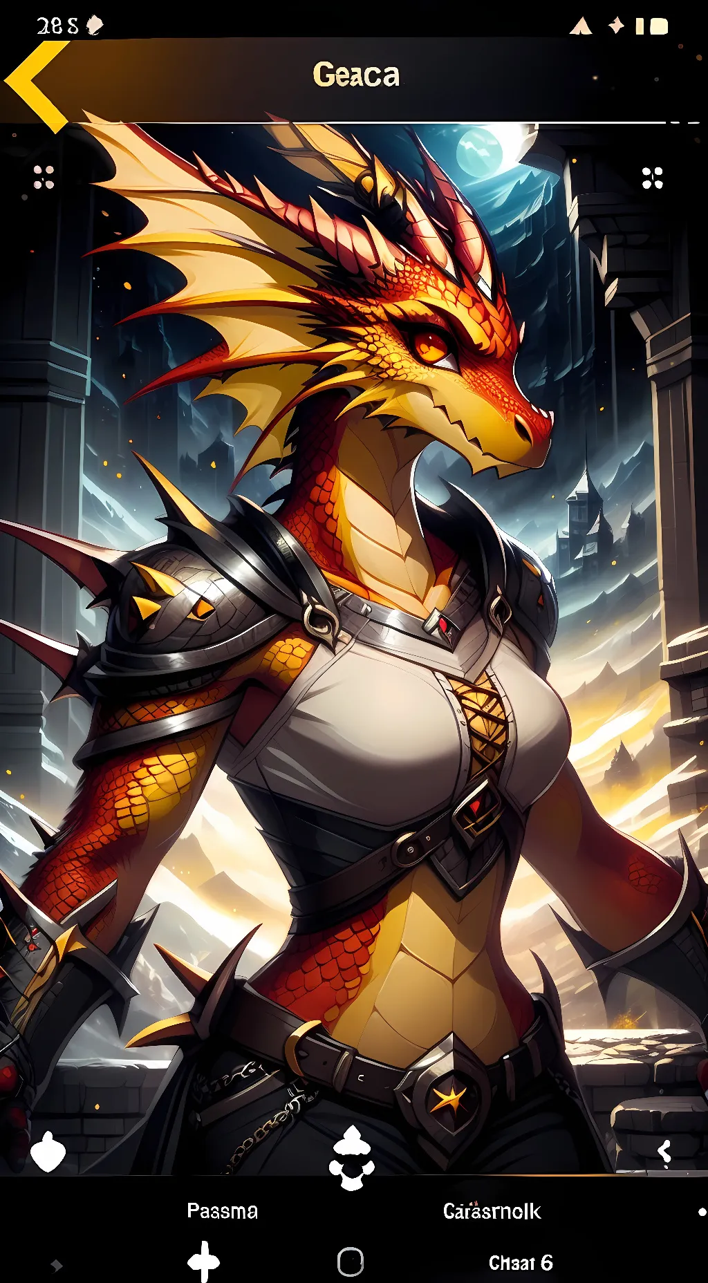 ai character: Tina lightfall background