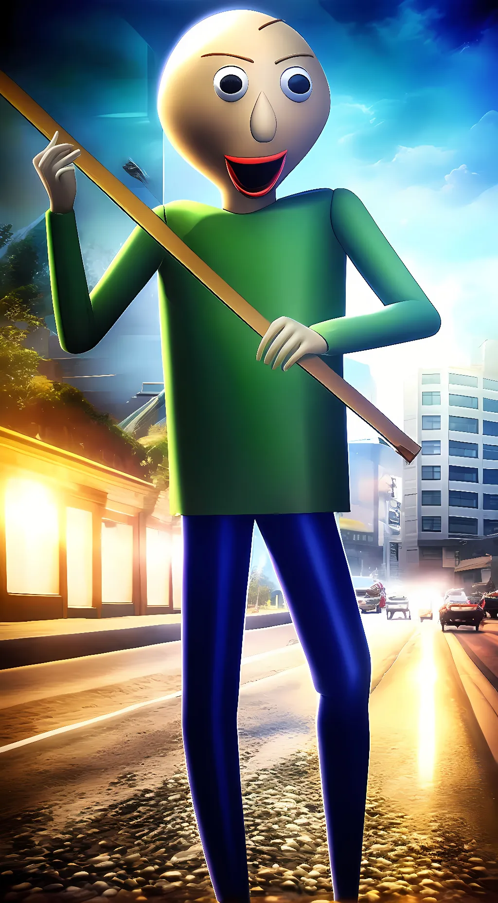 ai character: Baldi Baldimore  background