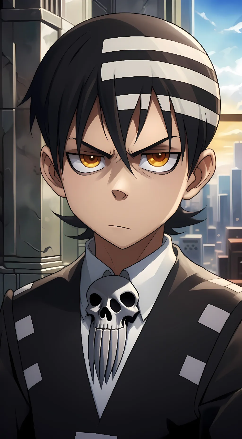 ai character: Death the kid background