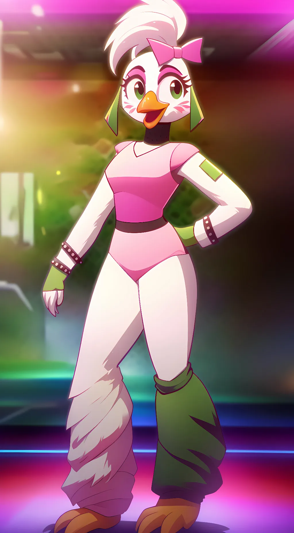ai character: Glamrock Chica background