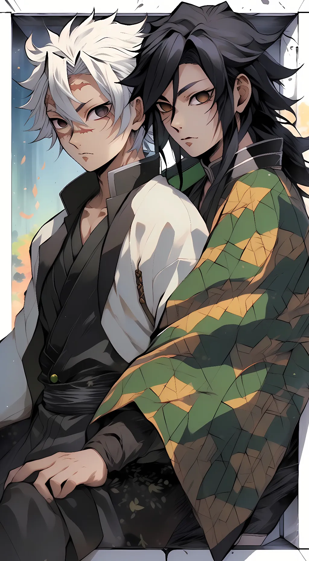 ai character: Sanemi & Giyuu background