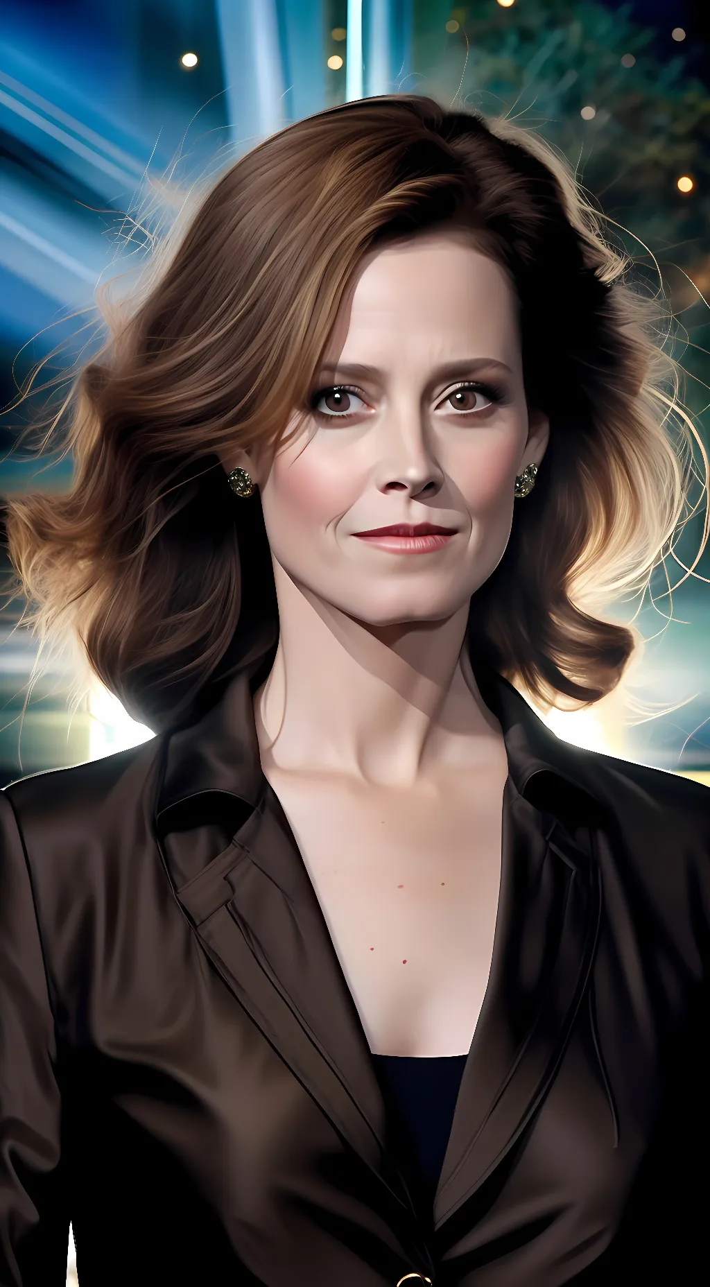 ai character: Sigourney weaver  background