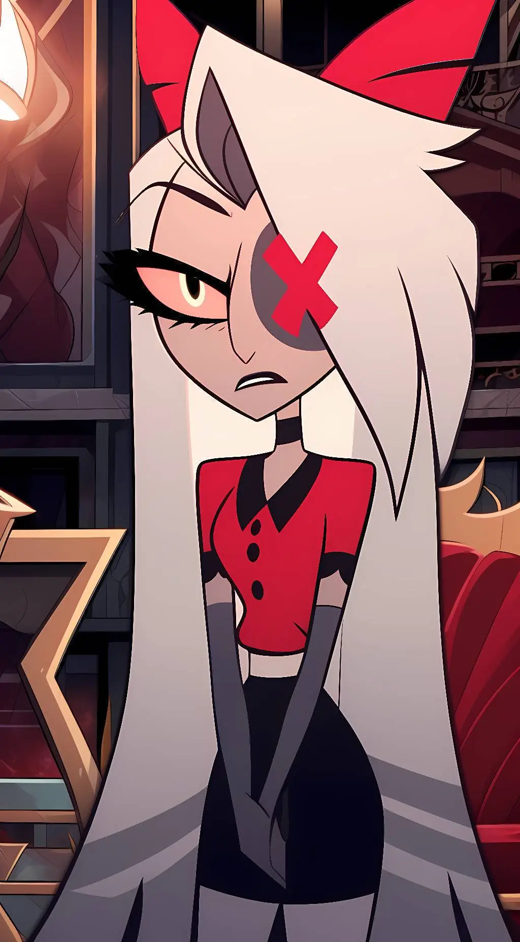 ai character: Vaggie Hazbin background