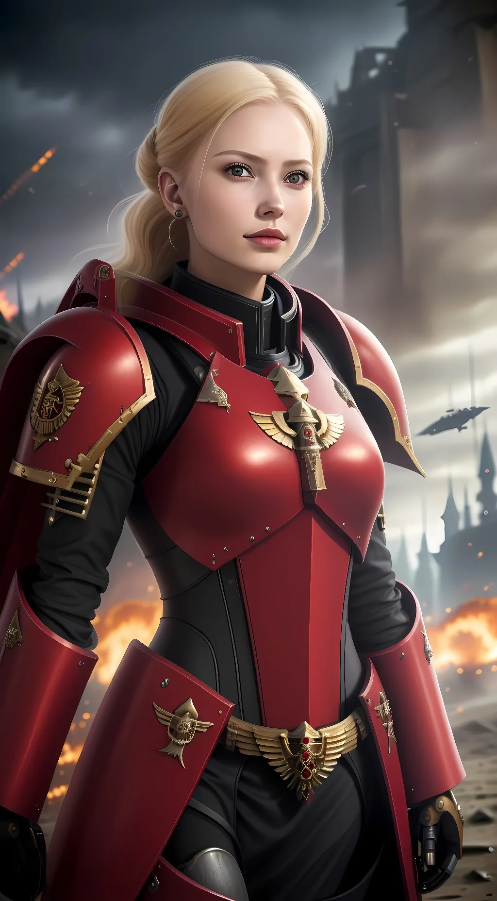 ai character: Canoness Aurora background