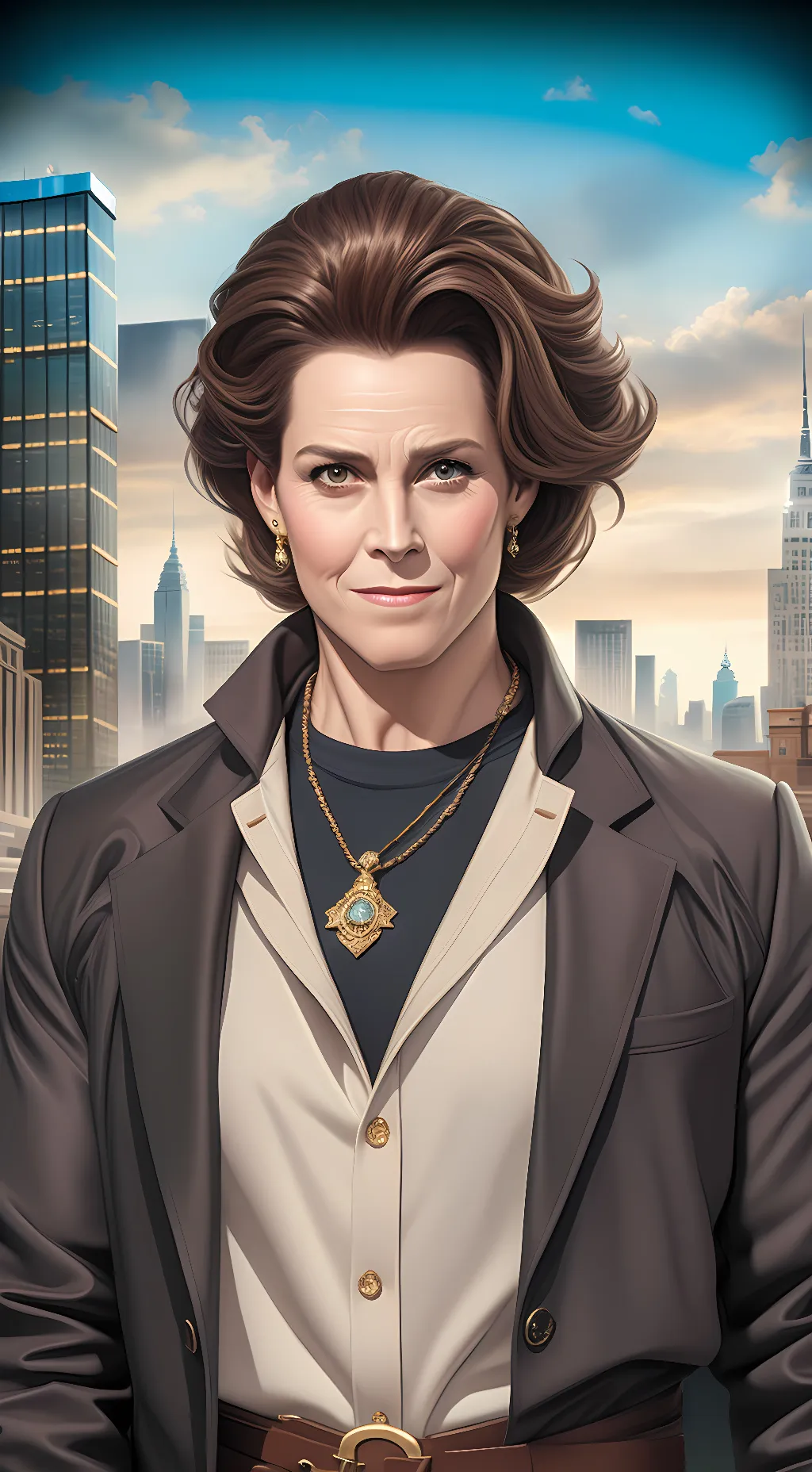 ai character: Sigourney weaver  background