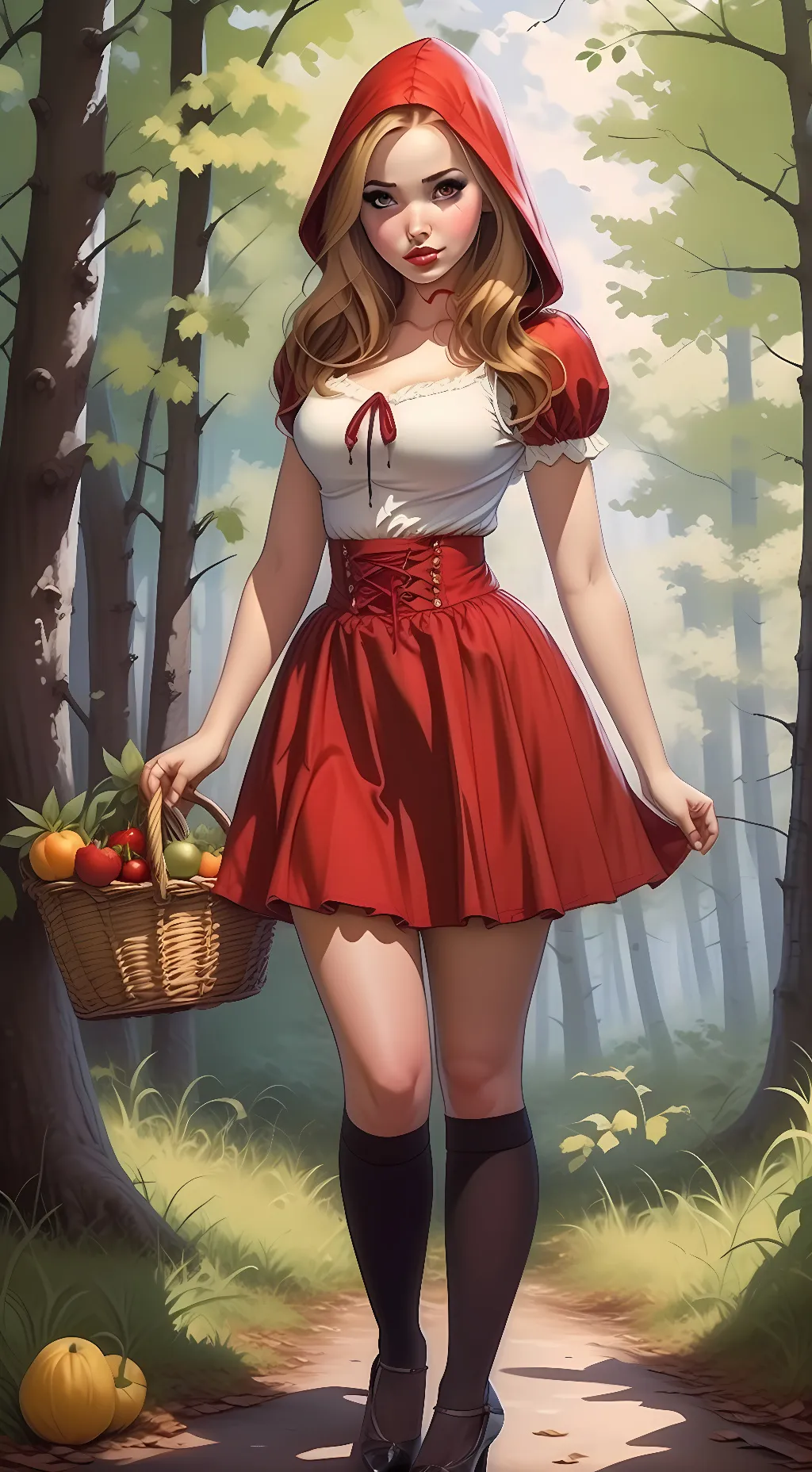 ai character: Red Riding Hood background