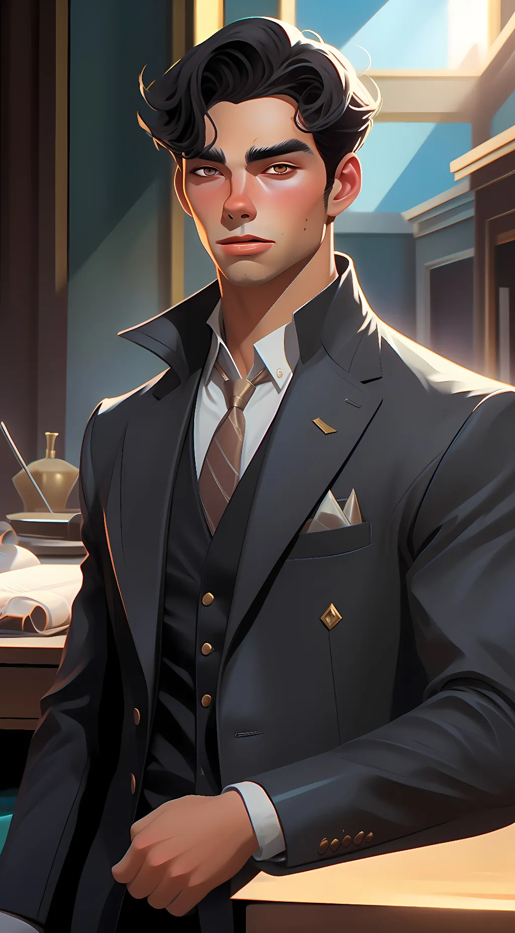 ai character: Jacob brott  background