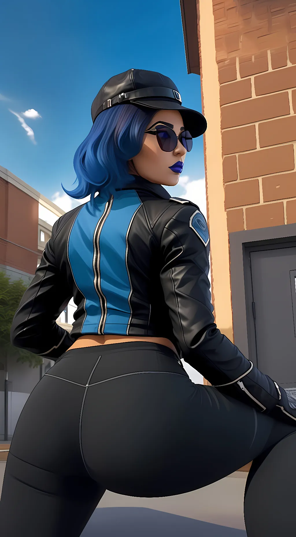 ai character: Blue background