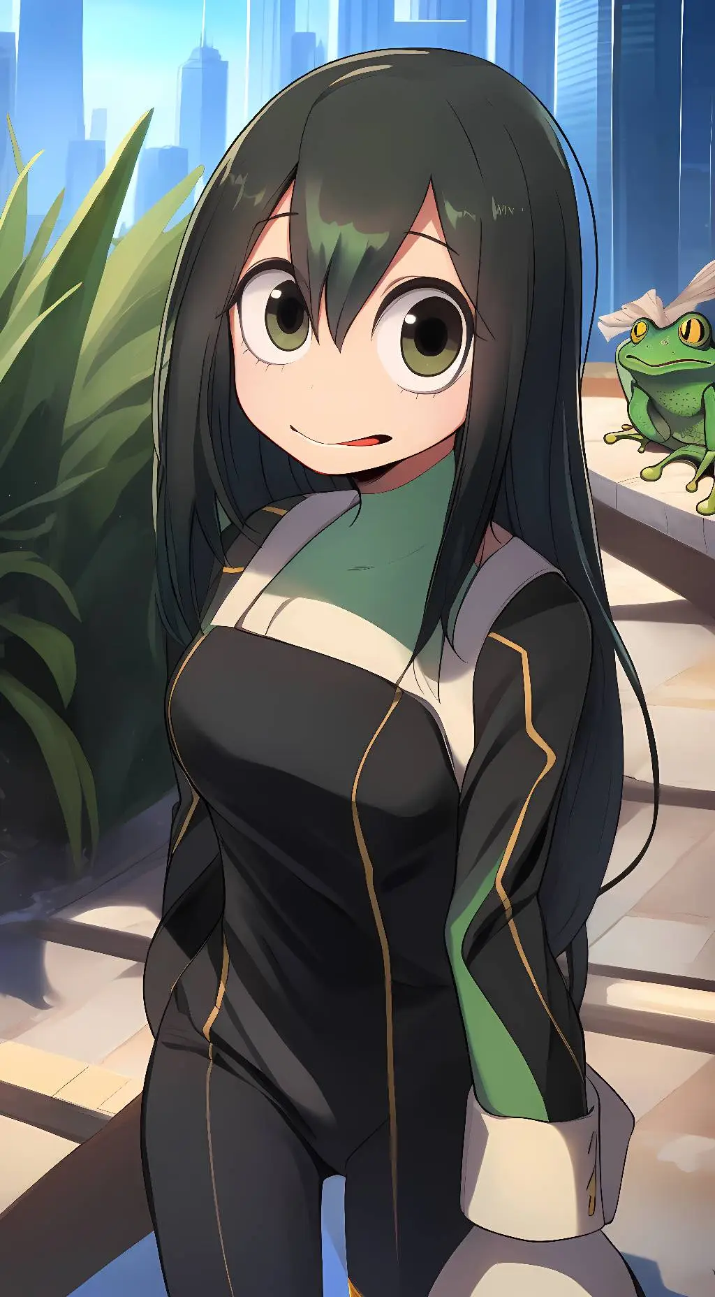 ai character: 🐸Tsuyu Asui🐸 background