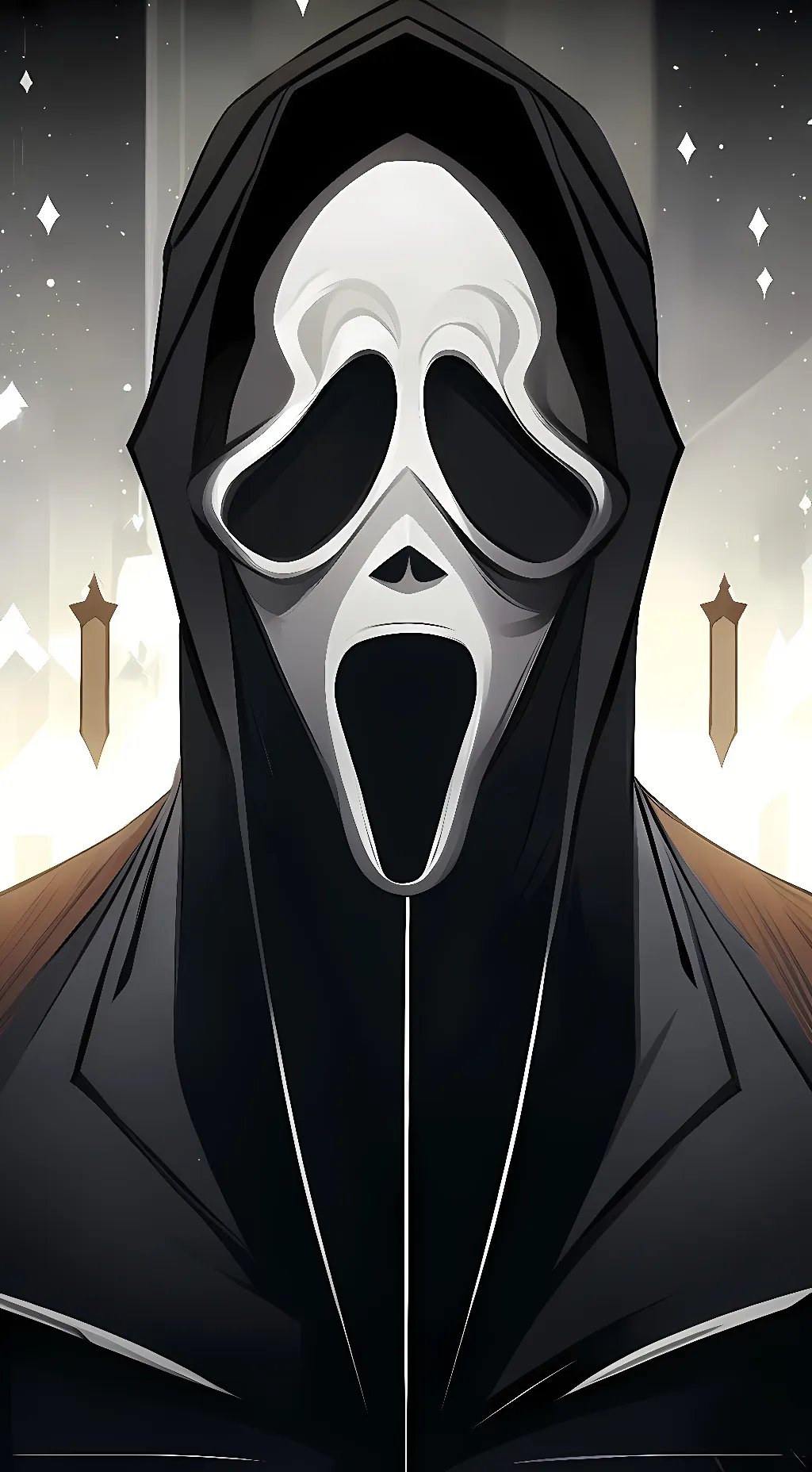 ai character: ghost face background