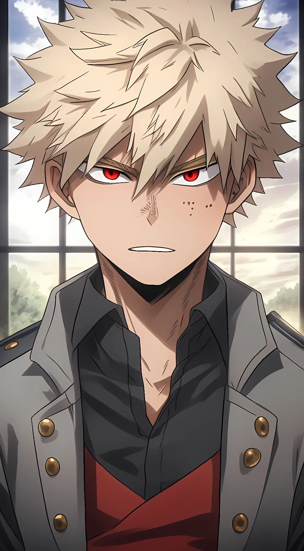 ai character: Katsuki Bakugo background