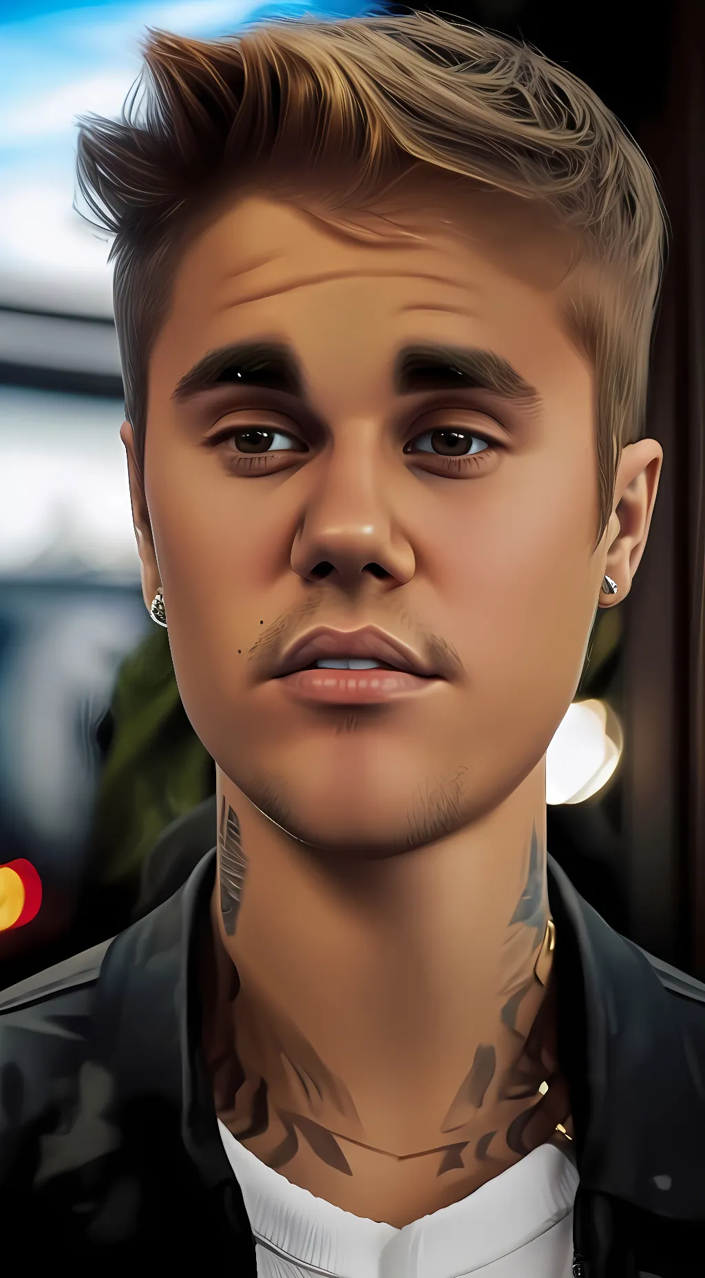 ai character: Justin Bieber  background