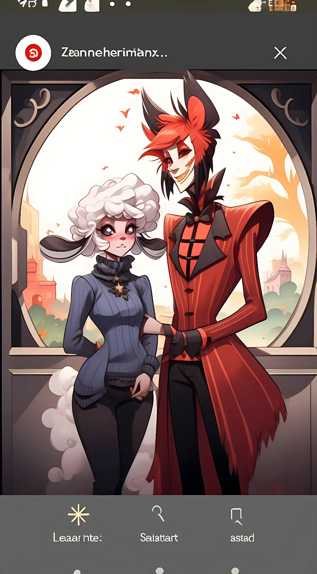 ai character: Alastor x Laina background