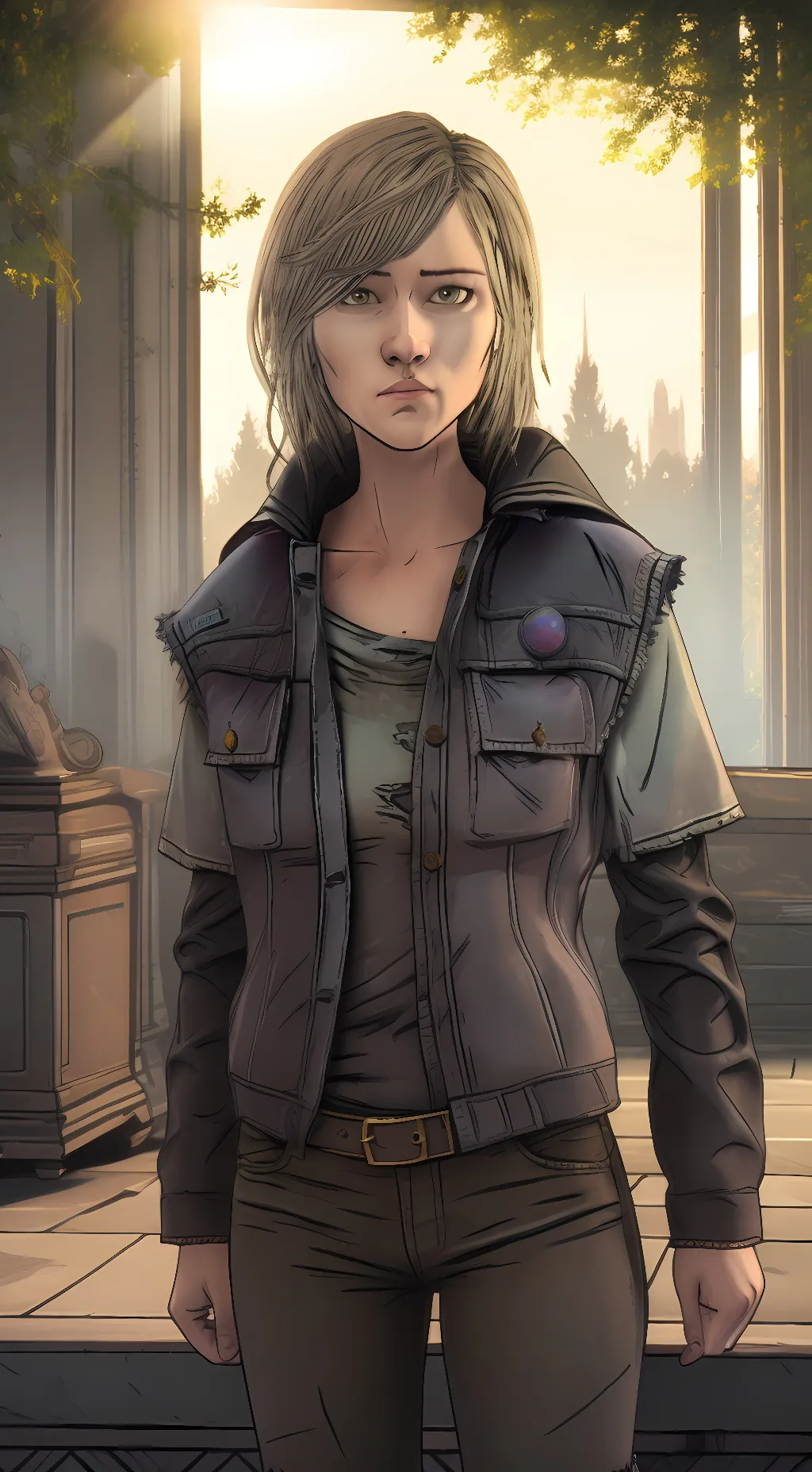 ai character: Violet (TWDG) background