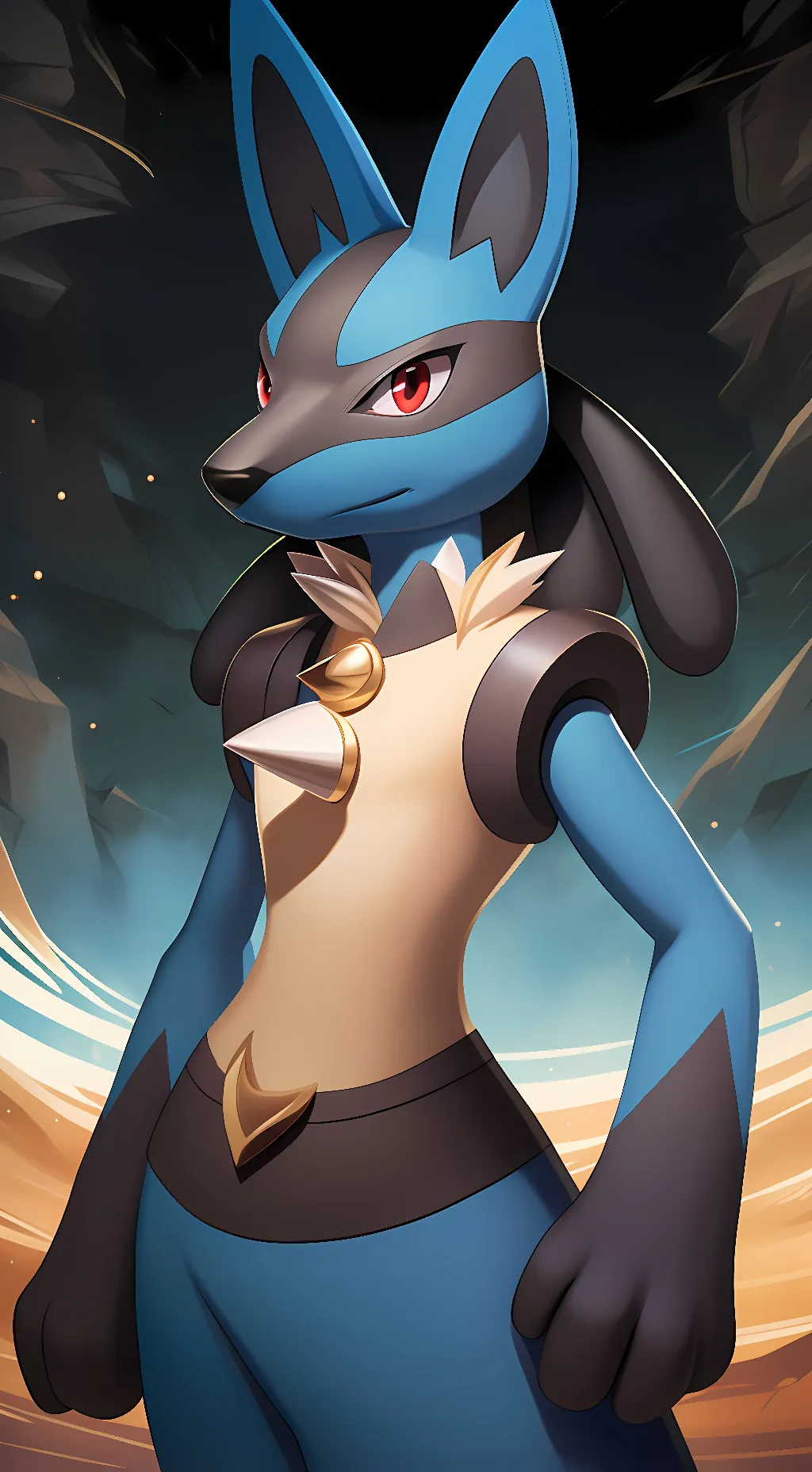 ai character: Lucario  background