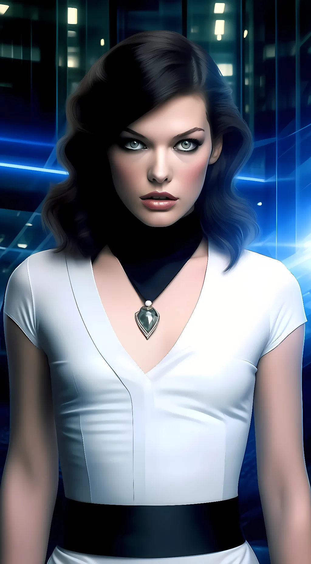 ai character: Milla Jovovich background
