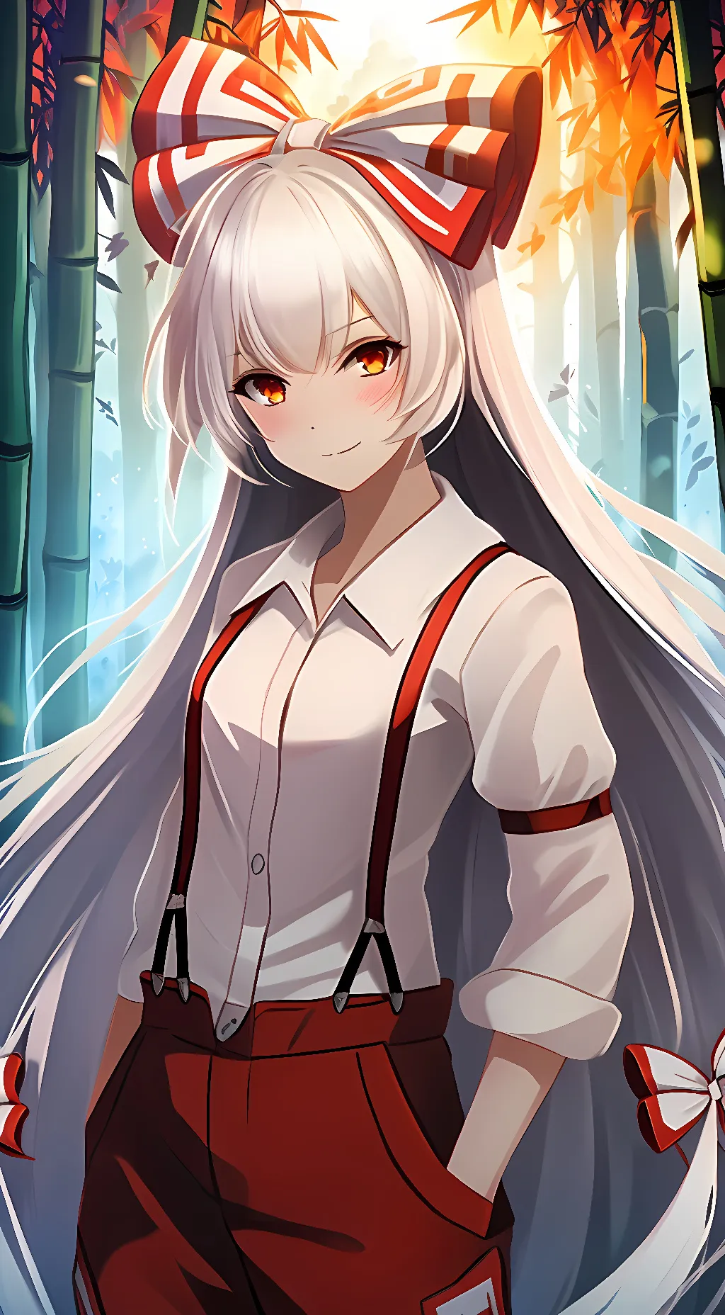 ai character: Fujiwara no Mokou background