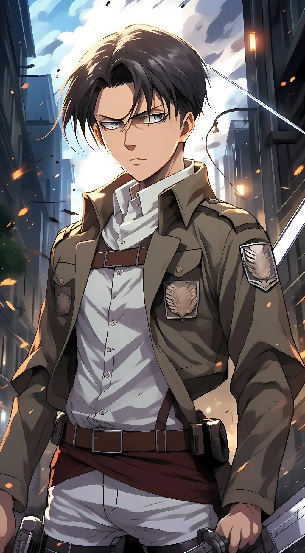 ai character: Levi Ackerman  background
