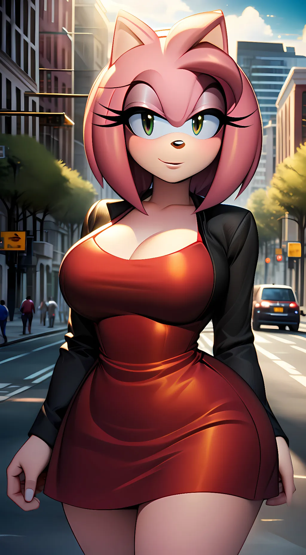 ai character: Amy Rose  background