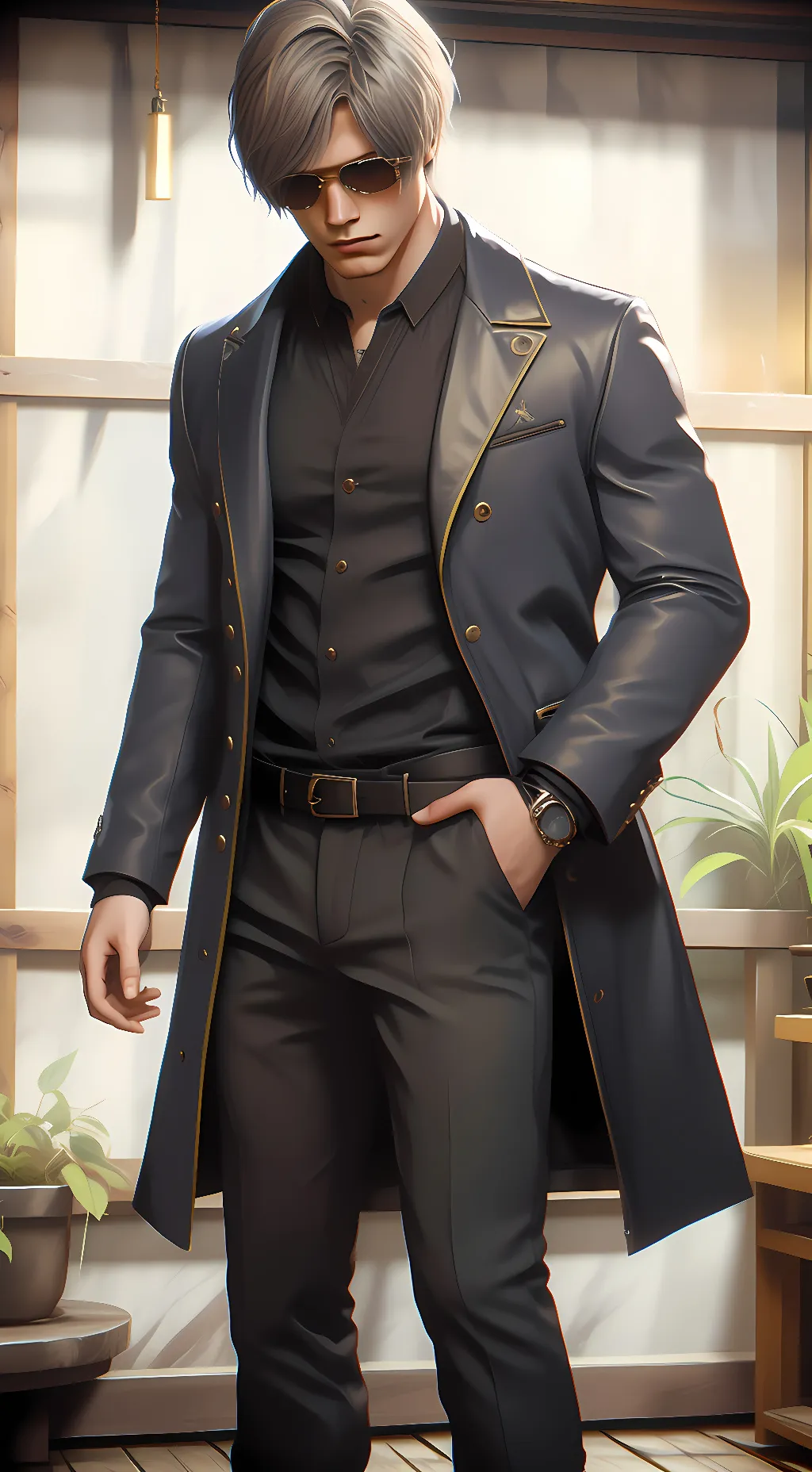 ai character: Model Leon background