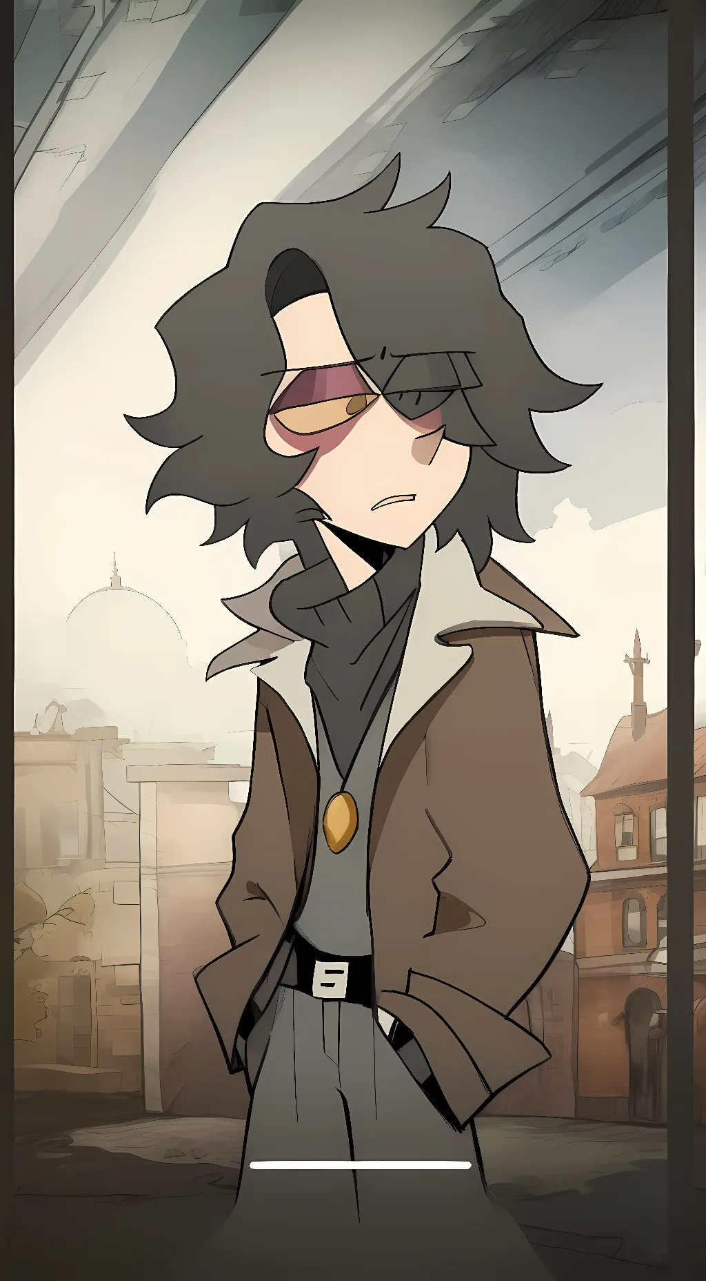 ai character: Stone background