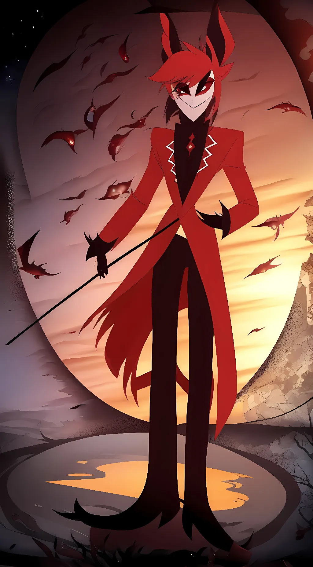 ai character: Alastor hazbin  background