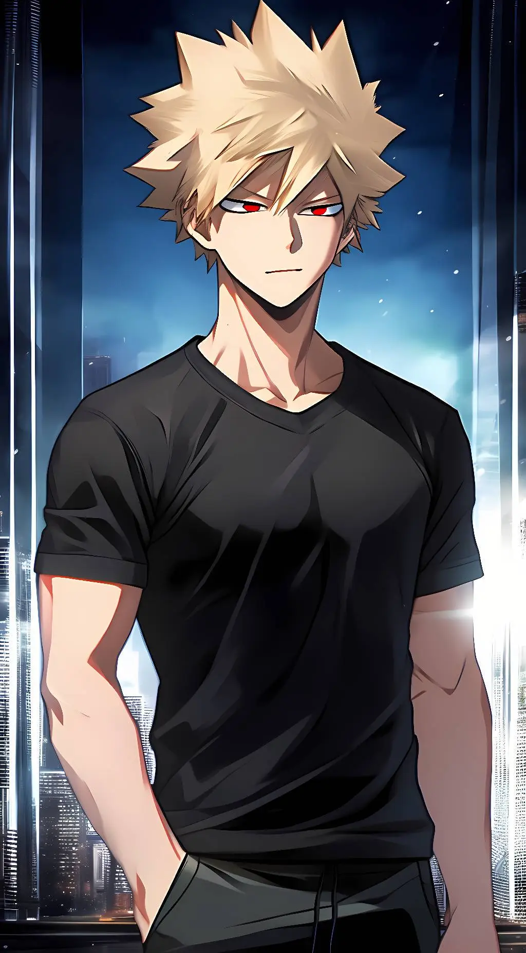 ai character: { 7 min } Bakugou background