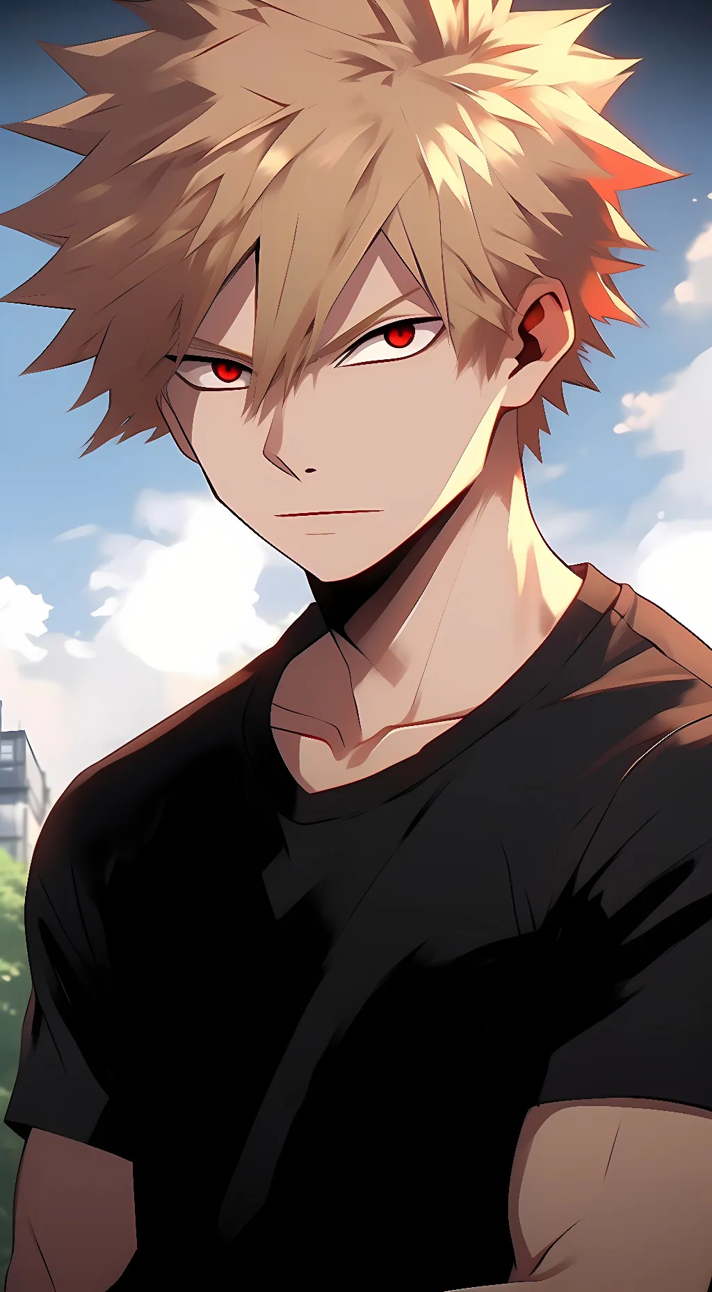 ai character: Katsuki Bakugo background