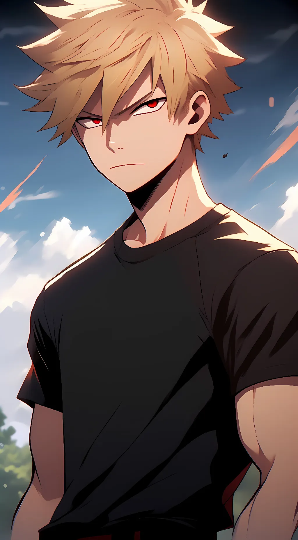 ai character: Katsuki Bakugo background