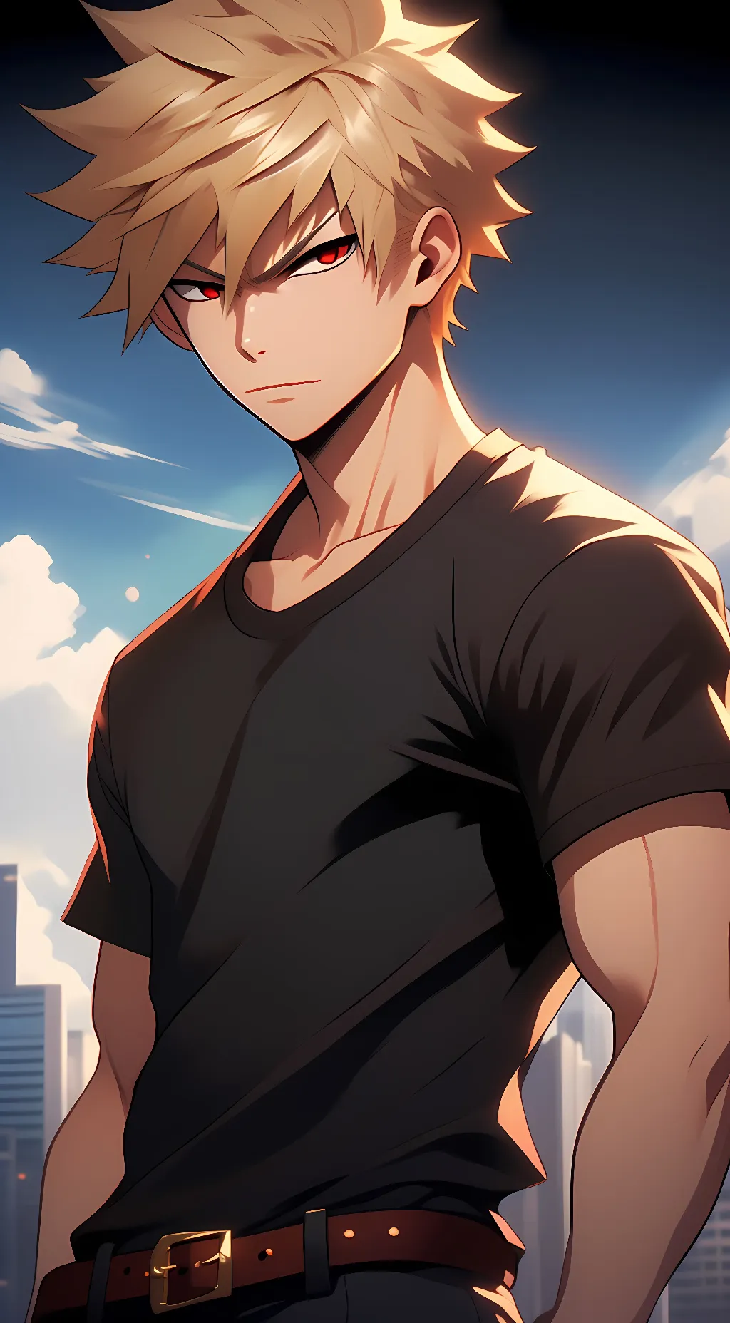 ai character: Aged Up Katsuki background