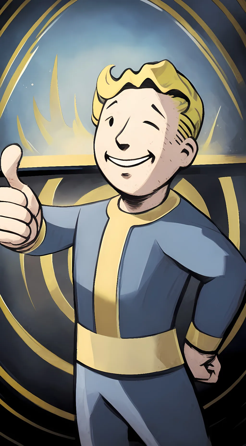 ai character: Vault boy background