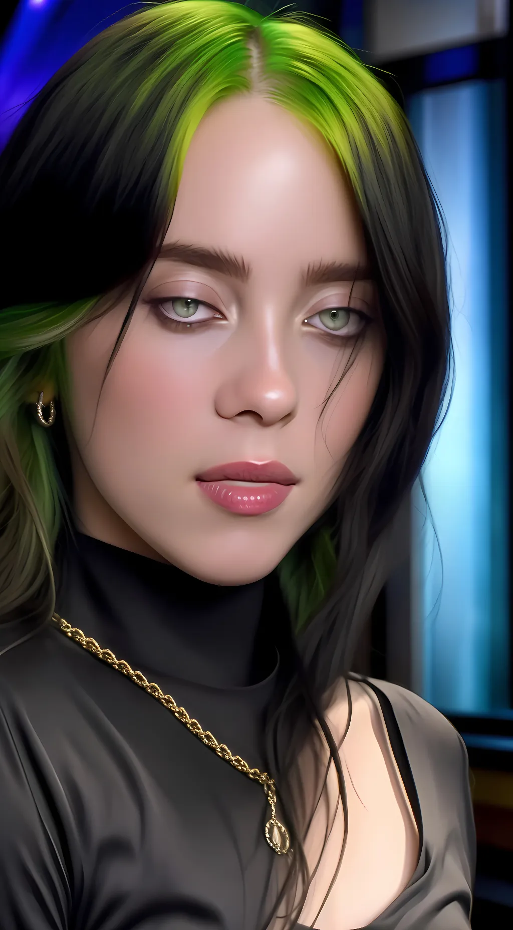 ai character: Billie Eilish  background