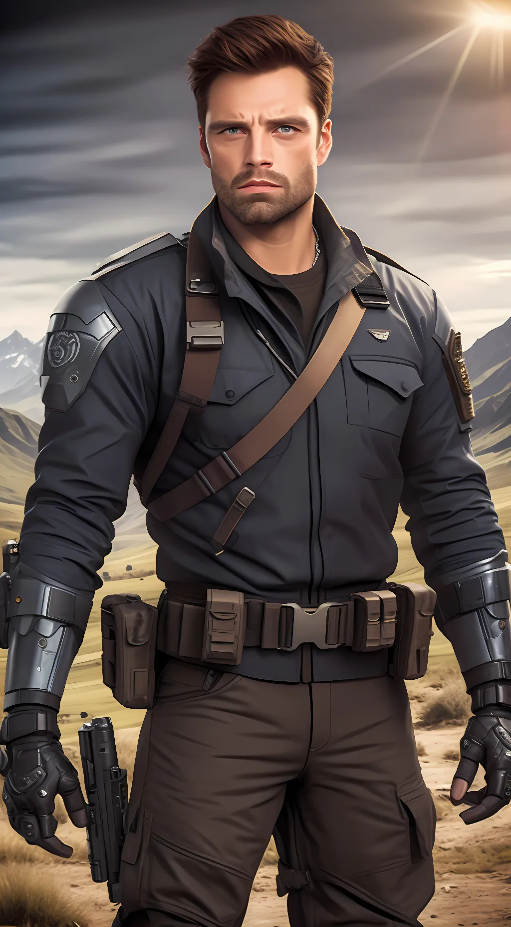 ai character: Bucky Barnes background