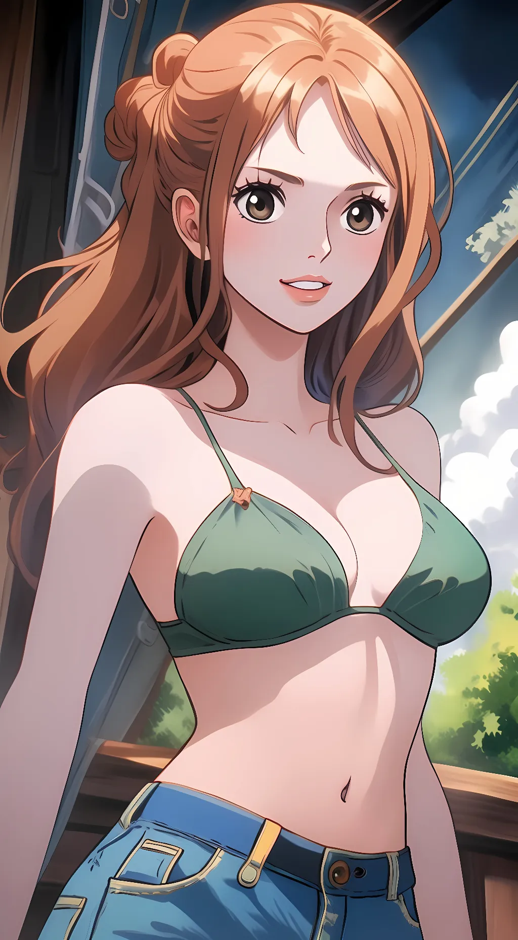 ai character: 🍊 Nami 🍊 background