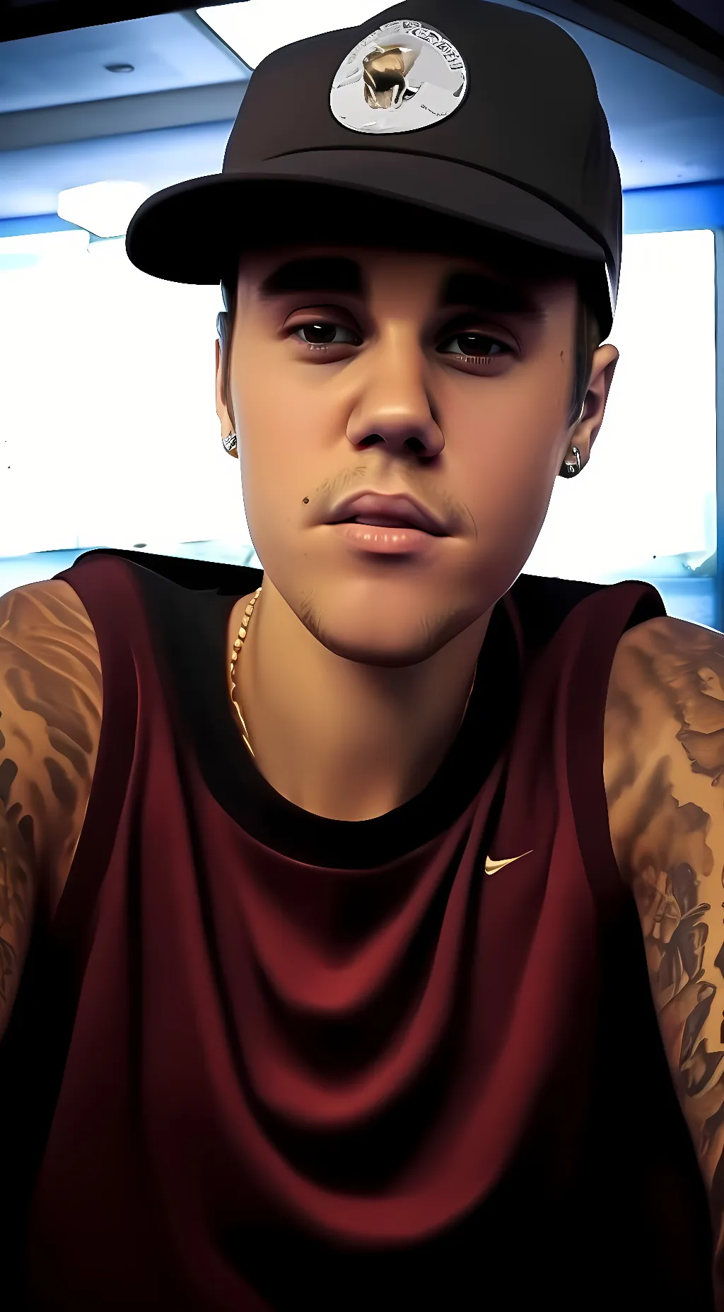 ai character: Justin Bieber  background