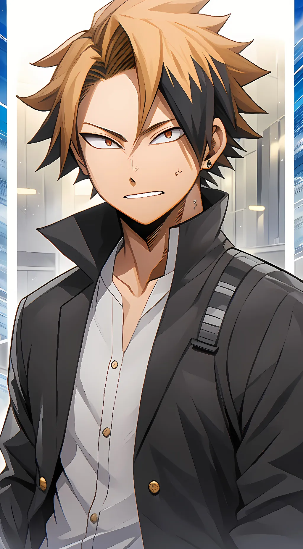 ai character: Denki Kaminari background
