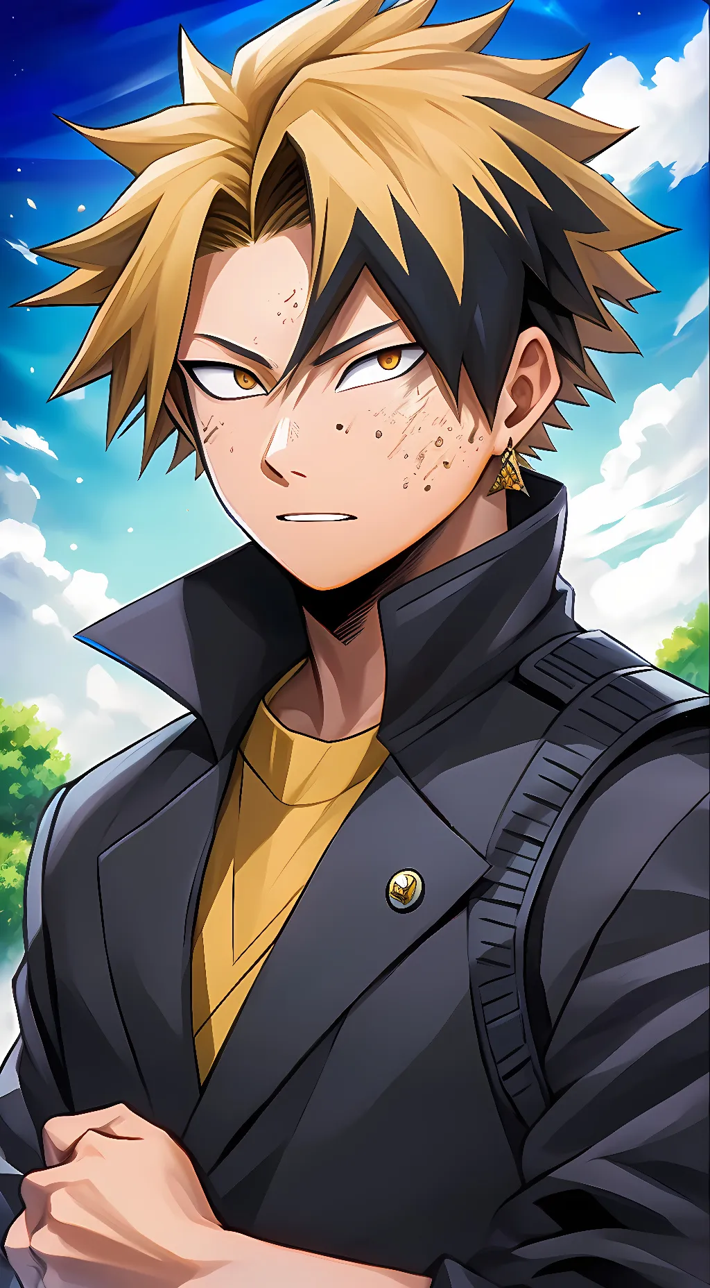 ai character: Denki Kaminari background