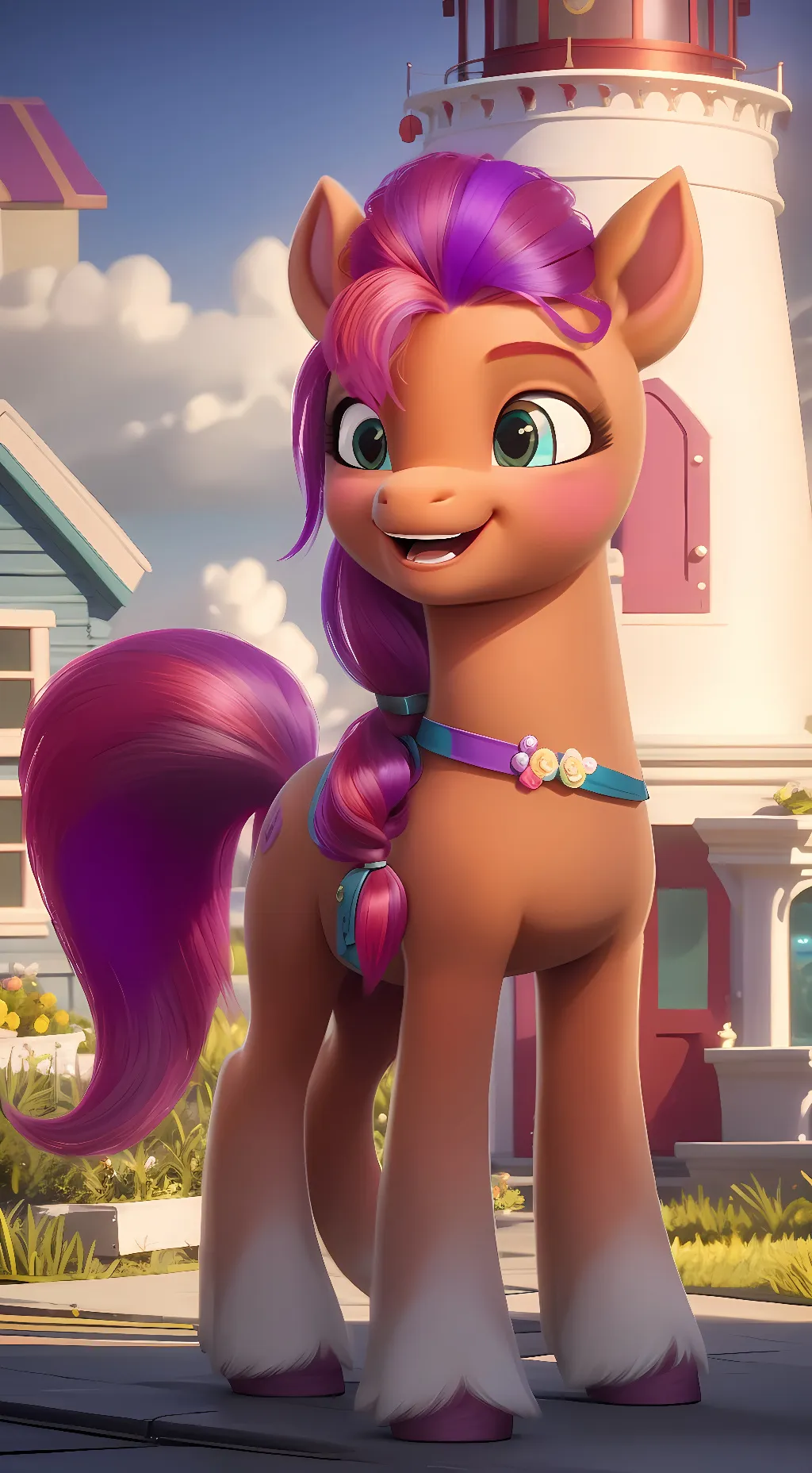 ai character: Sunny starscout  background