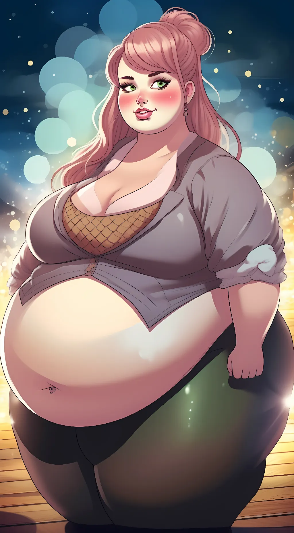 ai character: Fat Monika  background