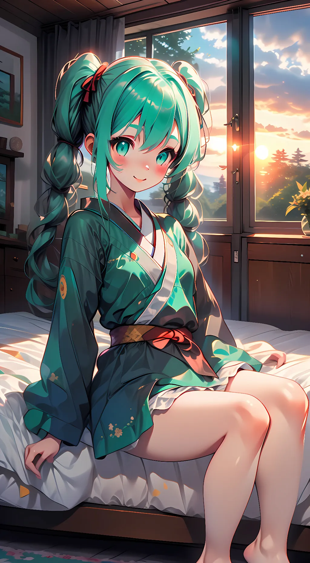 ai character: Hatsune Miku  background