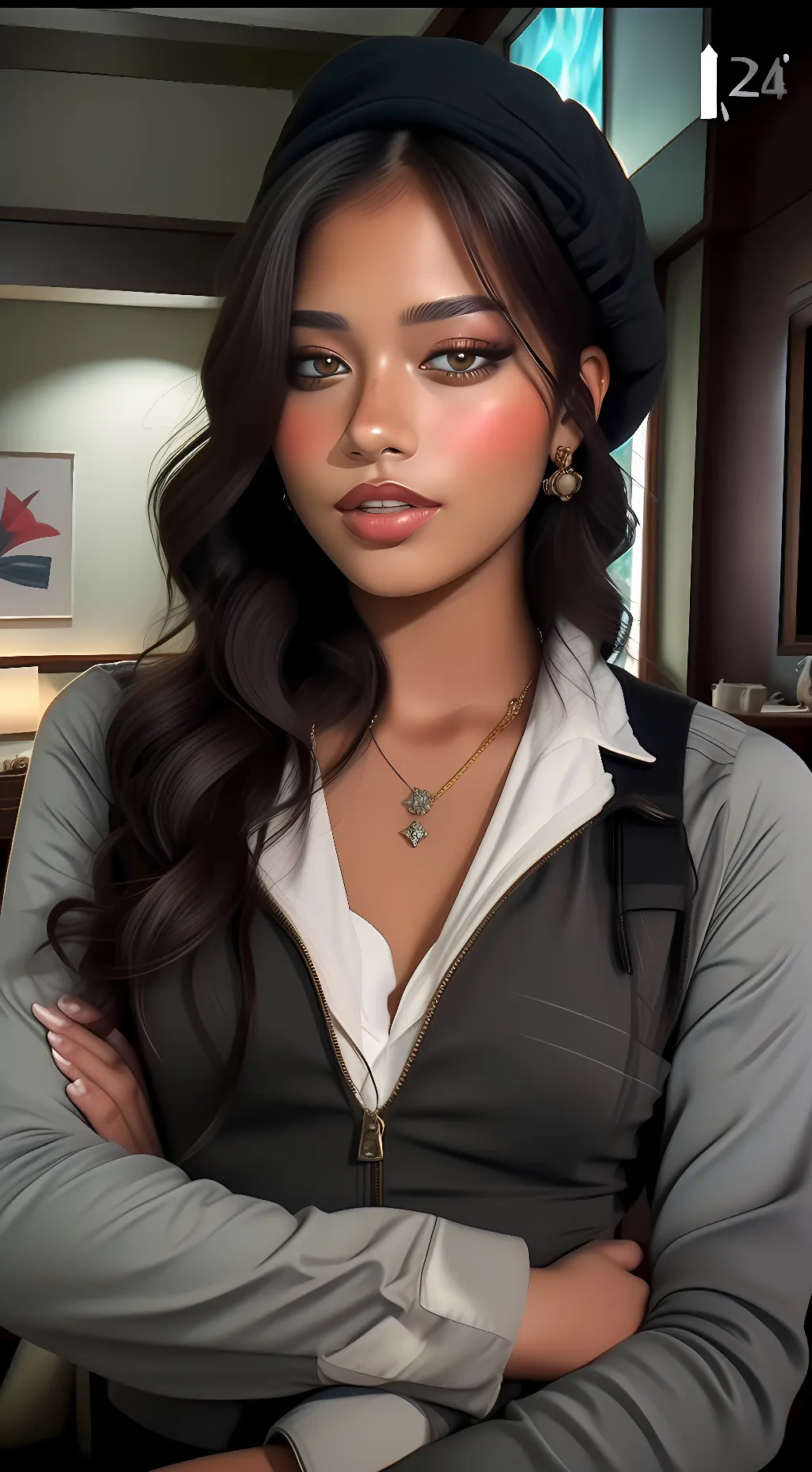 ai character: Kristen  background