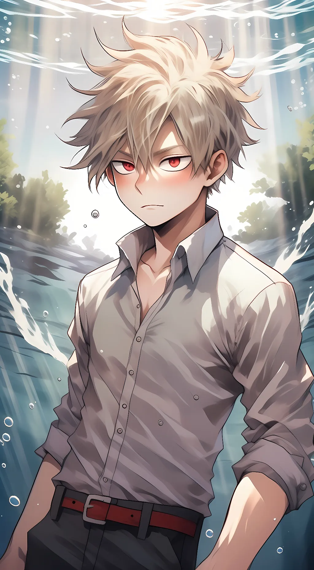 ai character: Katsuki Bakugo  background