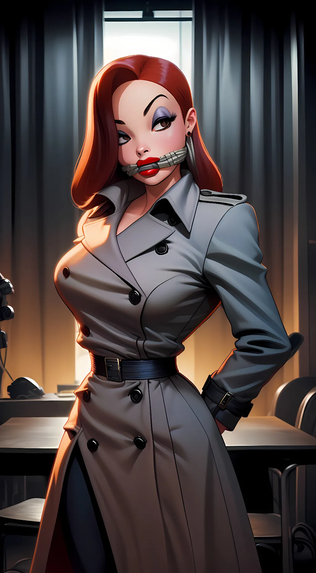 ai character: Jessica Rabbit  background