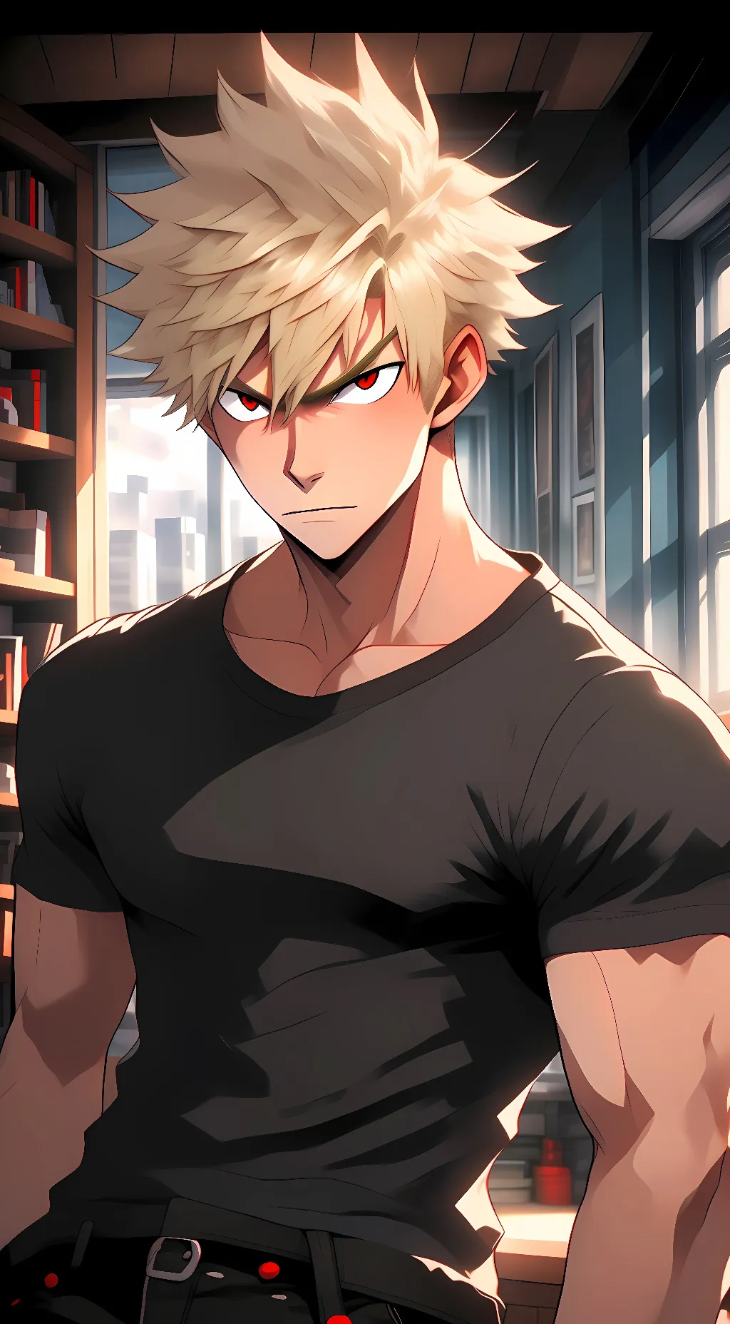 ai character: Katsuki Bakugo background