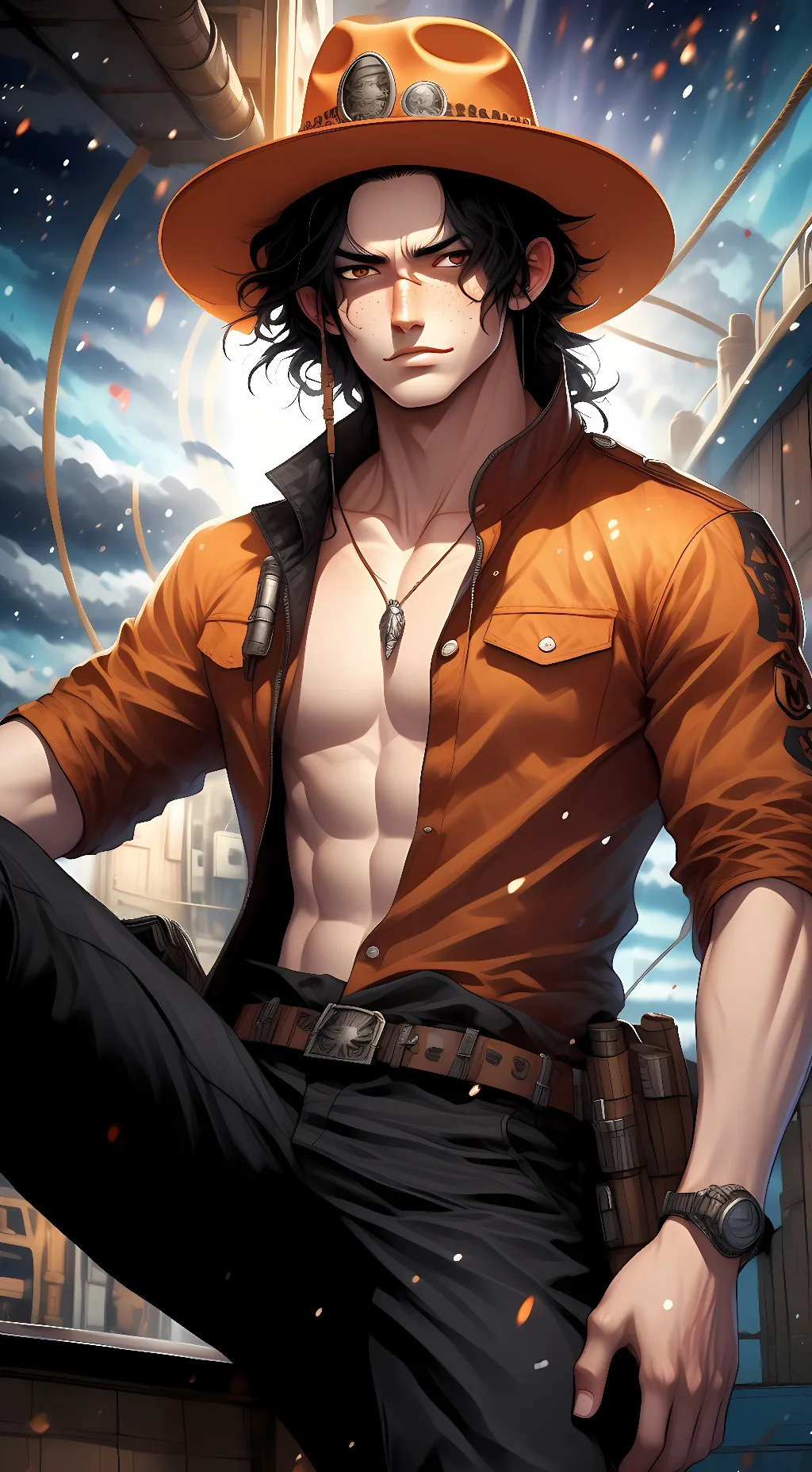 ai character: Portgas D. Ace background