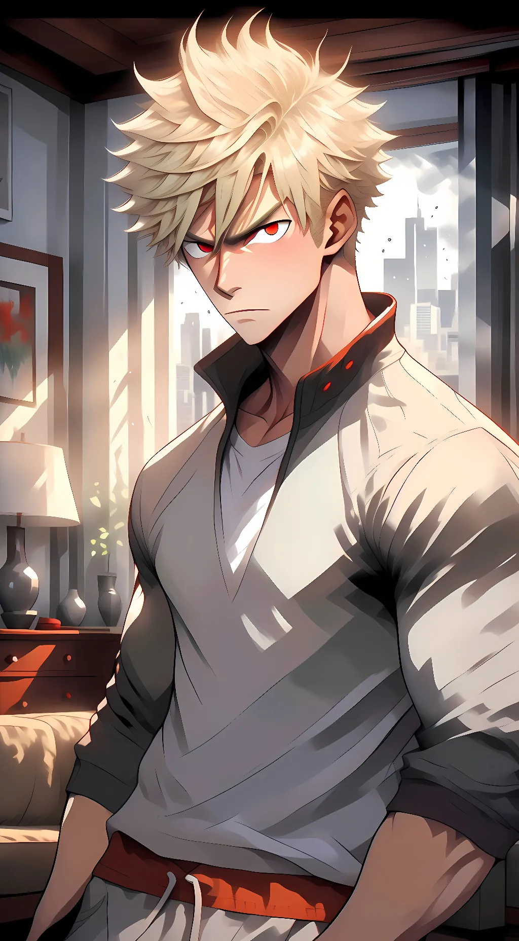 ai character: Katsuki Bakugo background