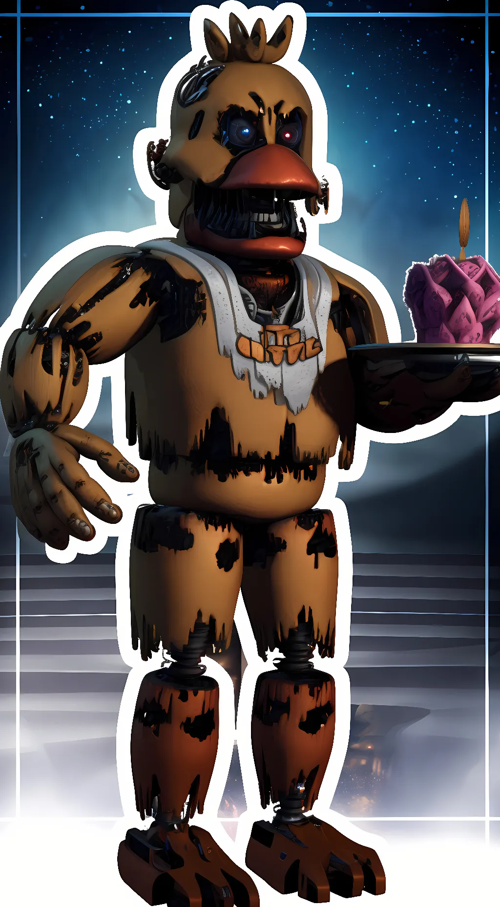 ai character: Nightmare Chica background
