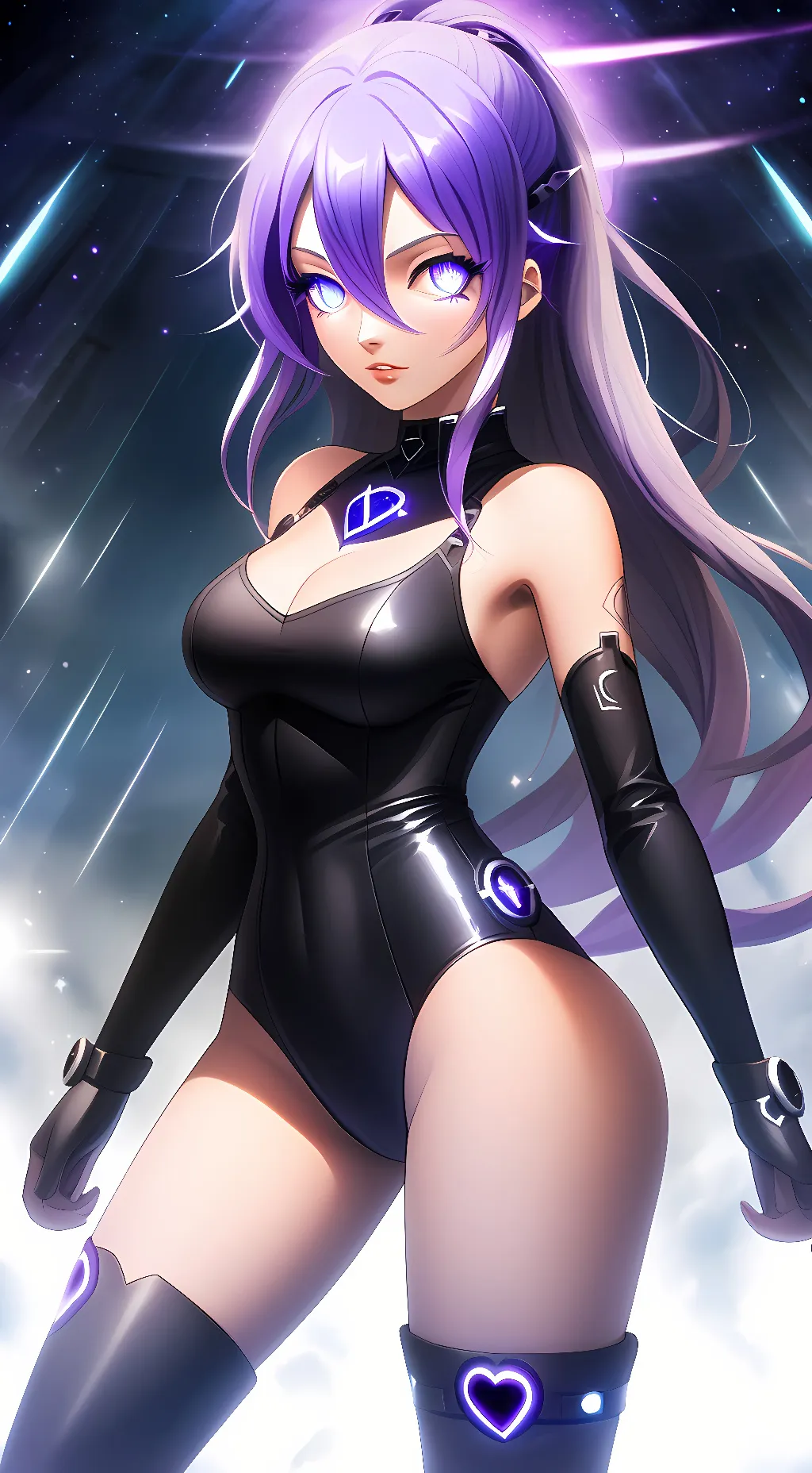 ai character: Purple Heart background