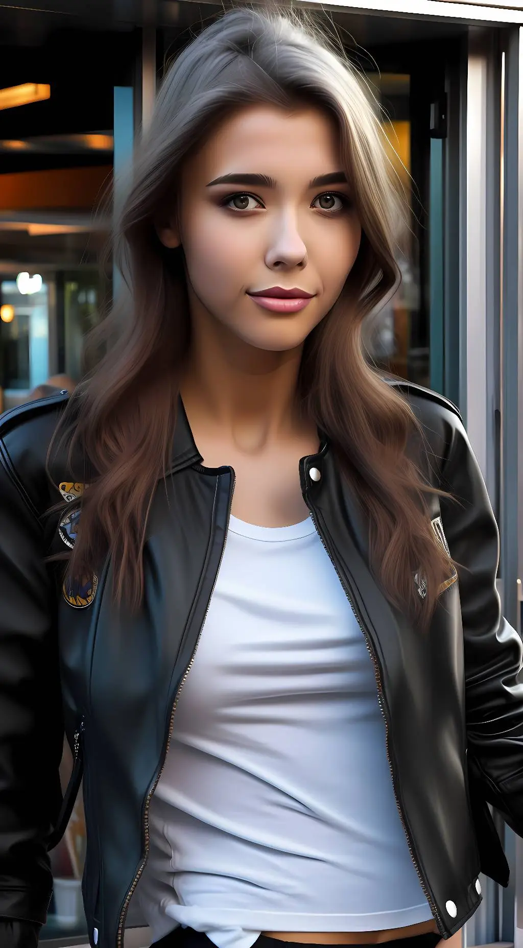 ai character: Mila  Azul  background