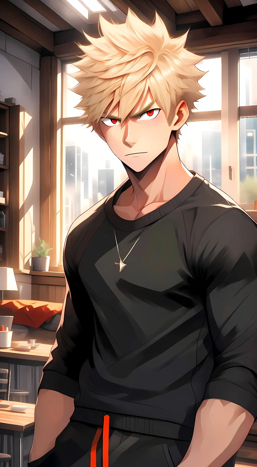 ai character: Katsuki Bakugo background